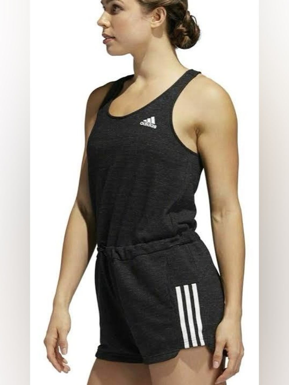 Adidas Women's Charcoal Gray Street 2 Sport Shorts Romper